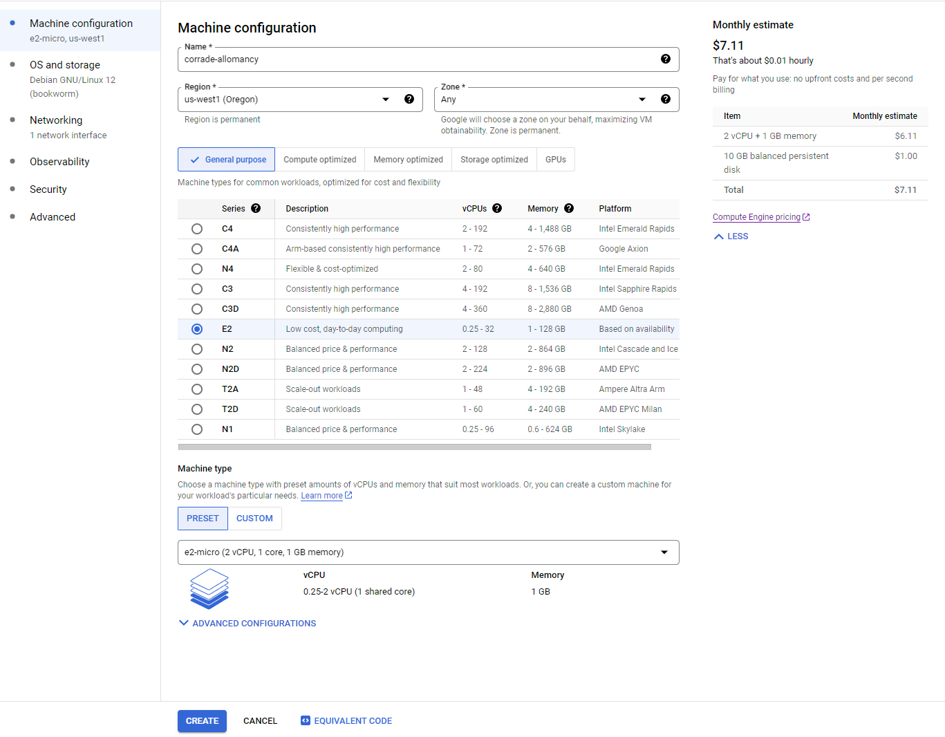 Machine Configuration